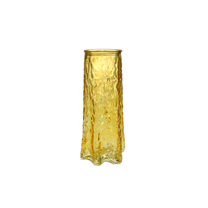 Tree Bark Texture Colored Glass Vase YD-SS-140