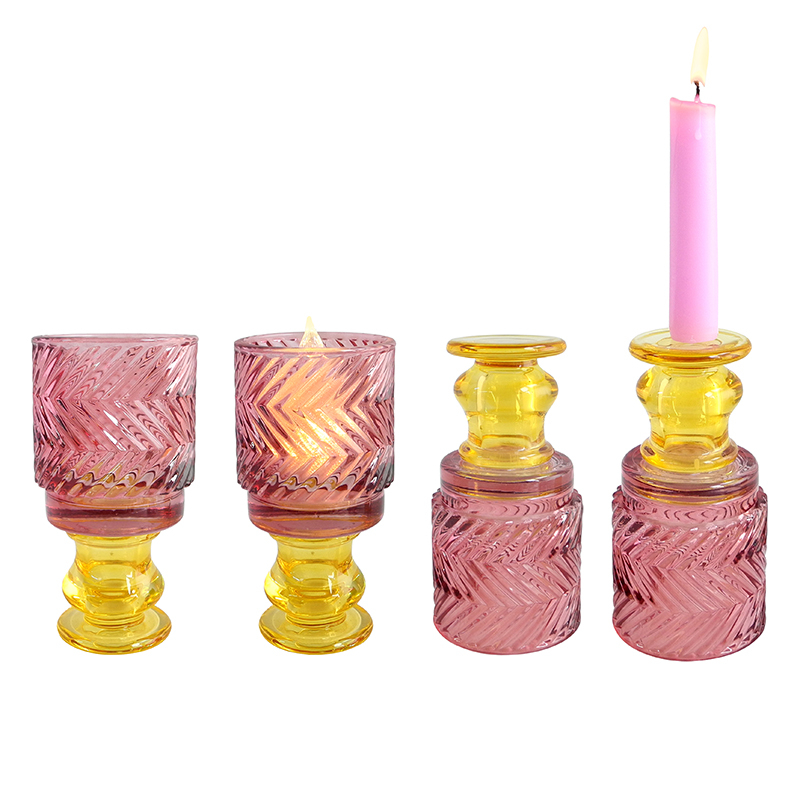 Zigzag Pattern Double Candle Holder YD-HDWC-245
