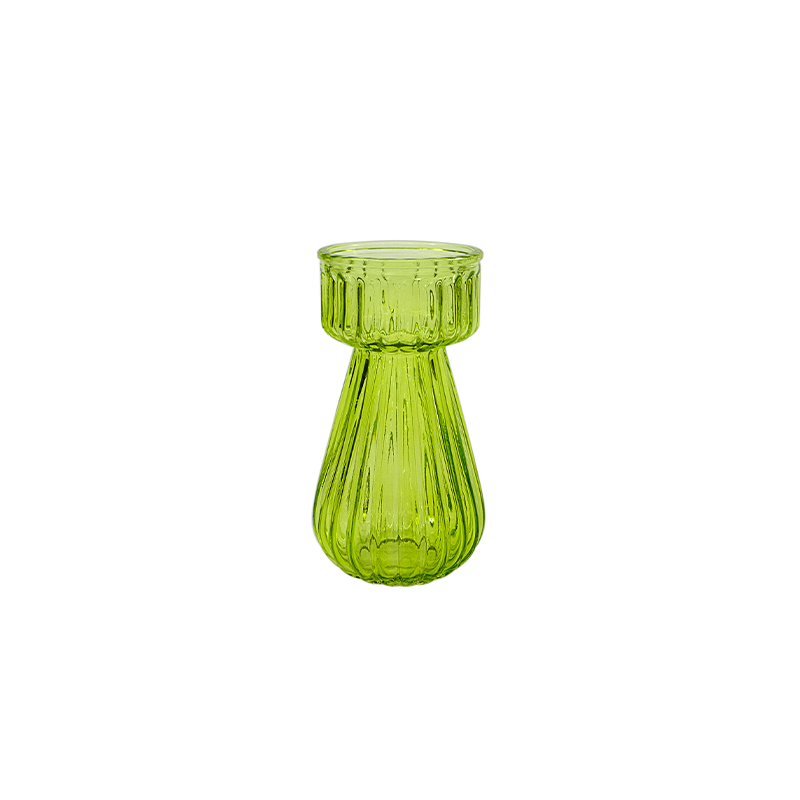 Striped Textured Spray-painted Glass Vase YD-ND-301