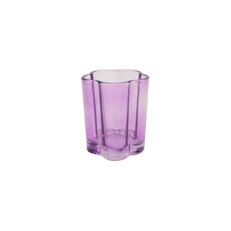 Flower Spray Colored Glass Candle Holder YD-ND-377