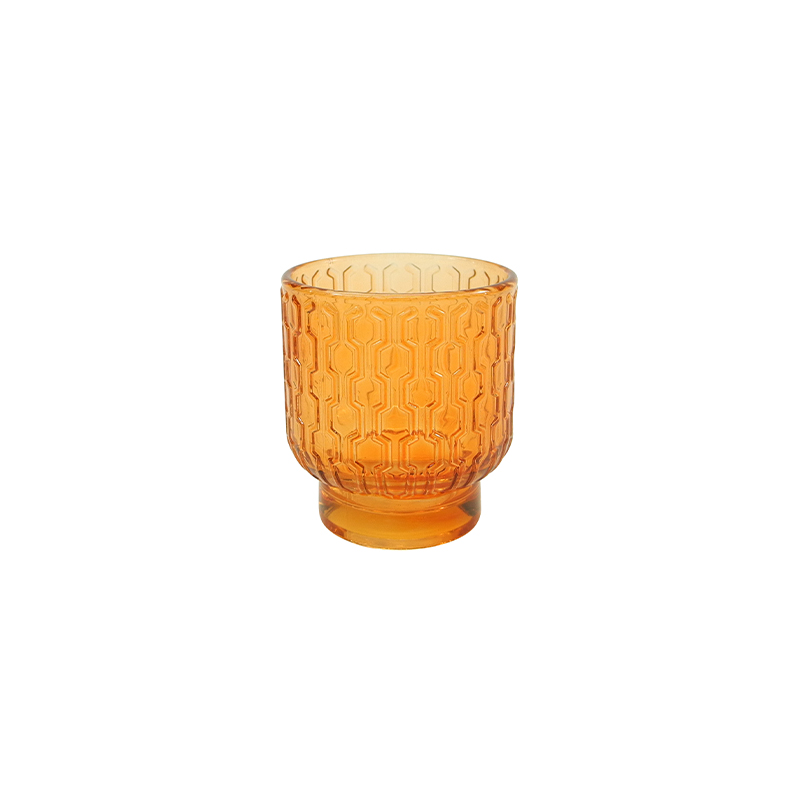 Textured Painted Base Glass Candle Holder YD-ND-382