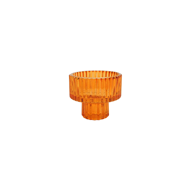 Spray Colored Striped Glass Small Candle Holder YD-ND-393
