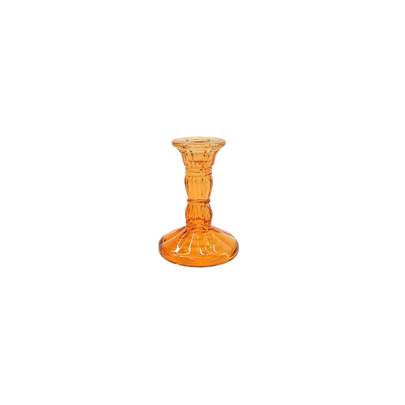 Orange Brown Glass Candle Holder YD-ND-385