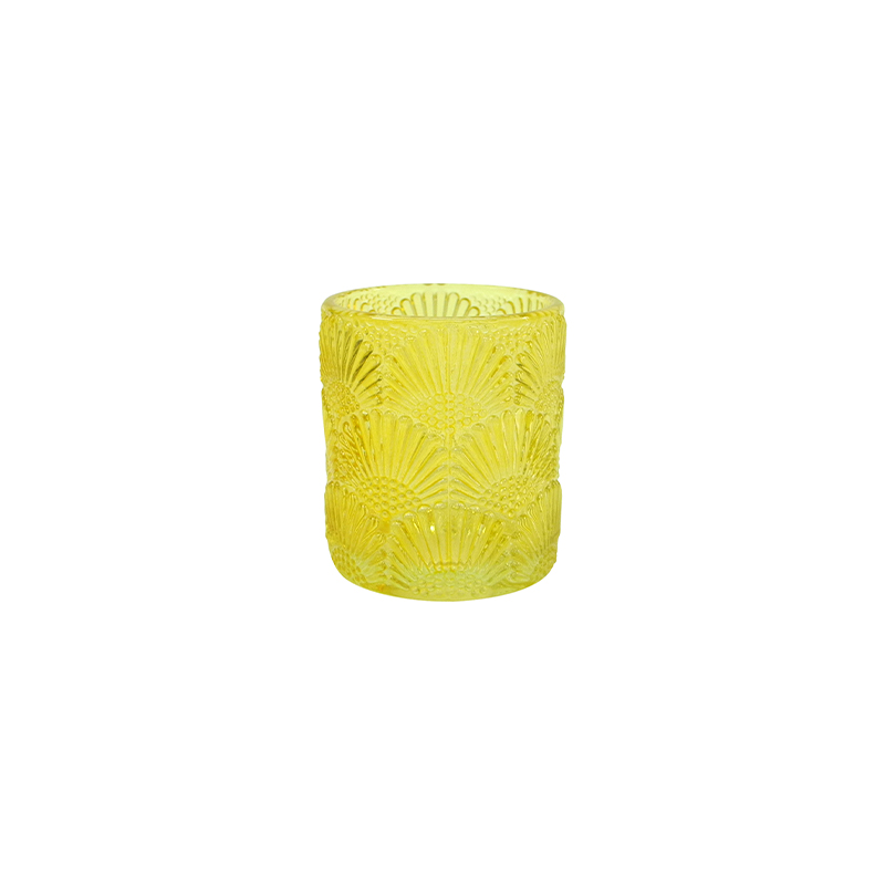 Spray Color Relief Glass Small Candle Holder YD-ND-384