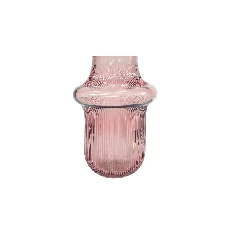 Special-shaped Striped Texture Spray-painted Glass Vase YD-ND-368
