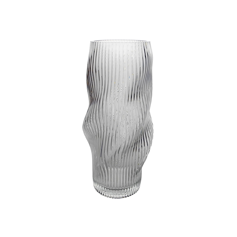 Striped Shaped Glass Vase YD-CGV-205