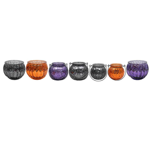 Halloween Broken Silver Glass Candle Holder YD-HAL-119
