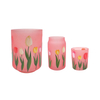 Frosted Powder Flower Candle Holder YD-SS-124