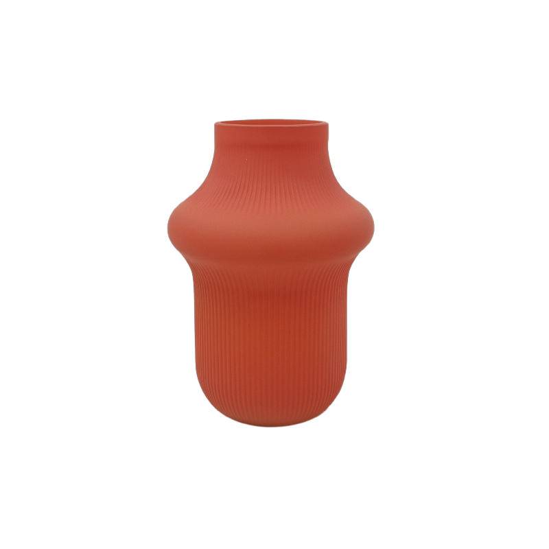 Red Frosted Glass Vase YD-ND-470