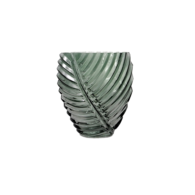 Leaf-textured Cut Glass Vase YD-TDH-085