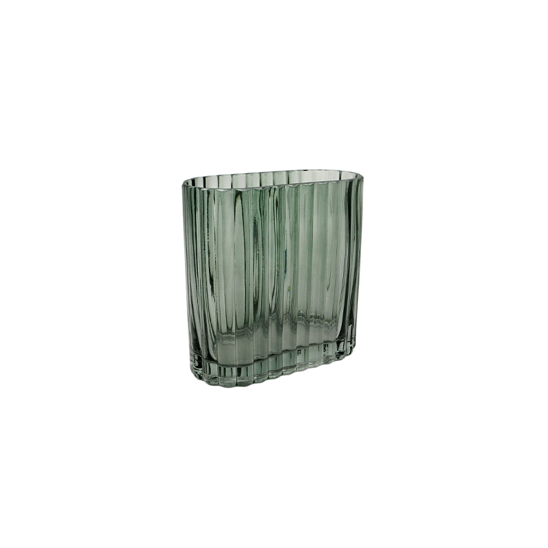 Green Striped Spray-colored Glass Vase YD-TDH-088