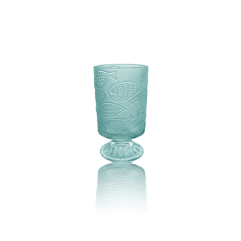 Fish-shaped Pattern Spray-painted Glass Vase YD-OBS-058