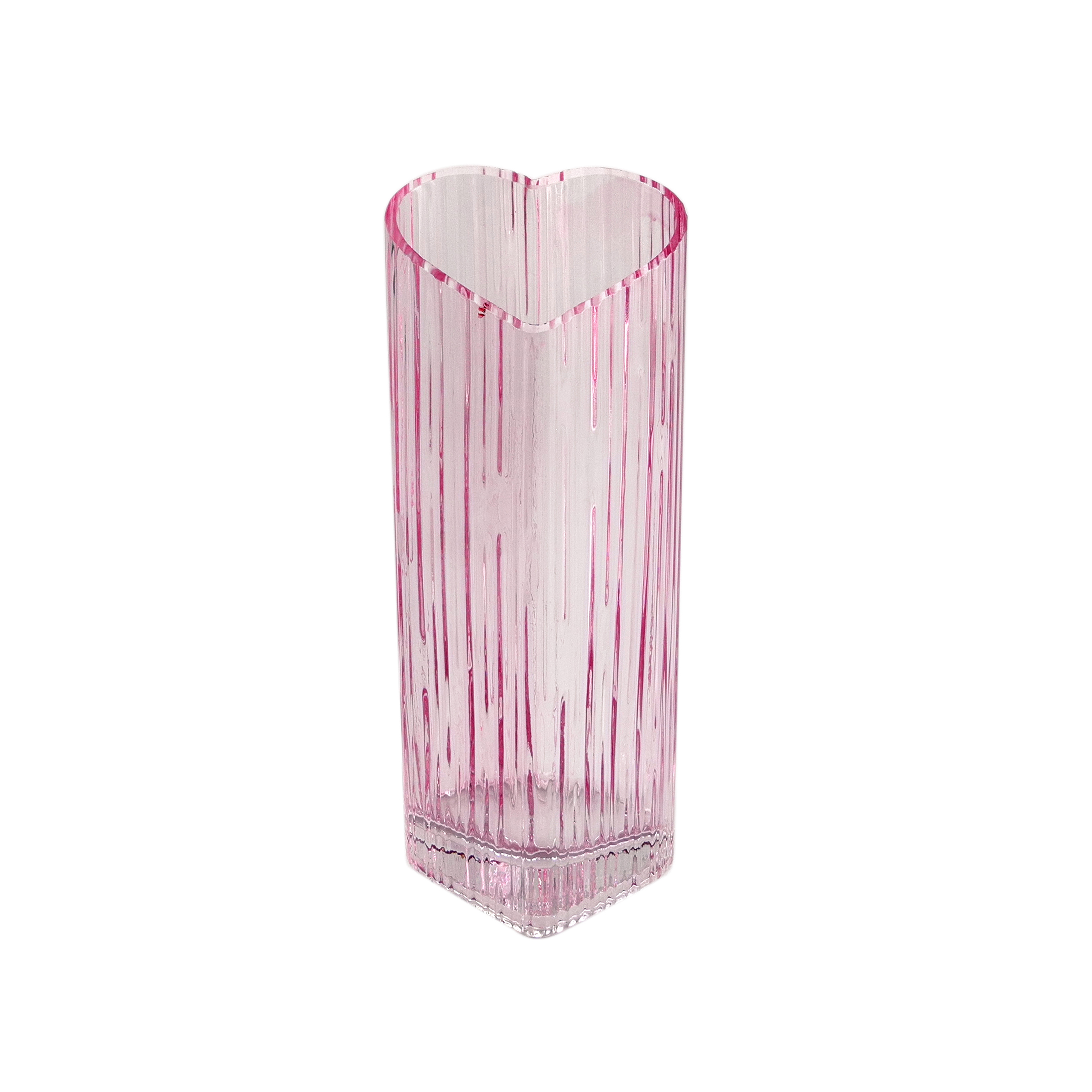 Heart-shaped Striped Glass Vase YD-VL-003