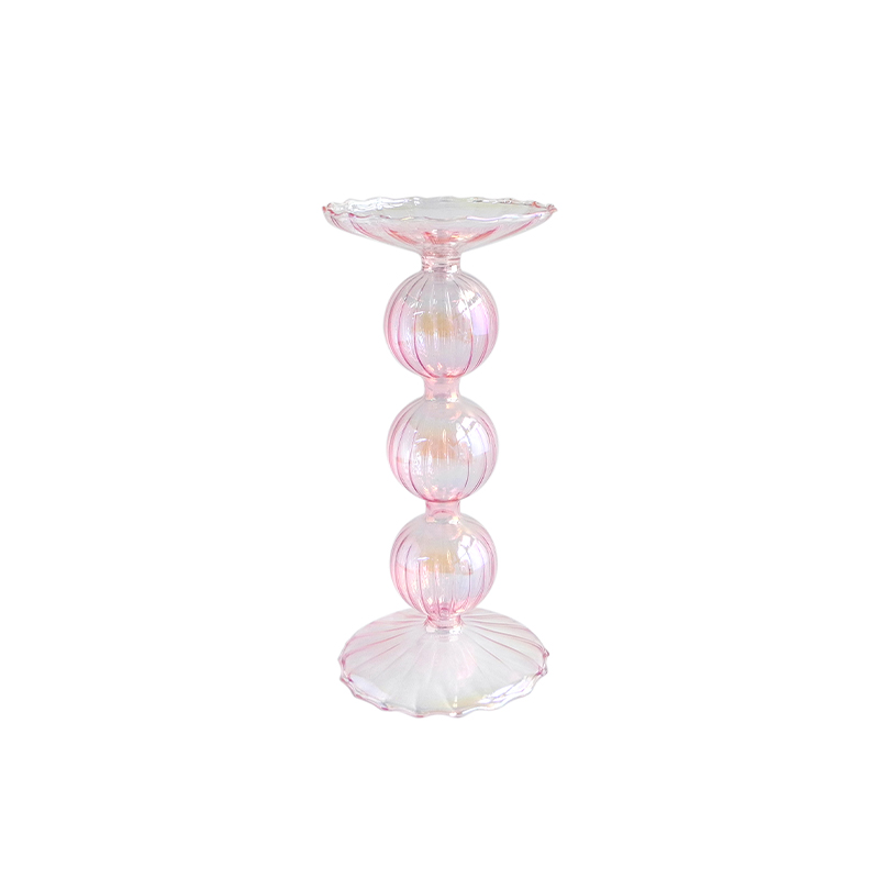 Colorful Plated Ball Glass Candle Holder YD-VL-056