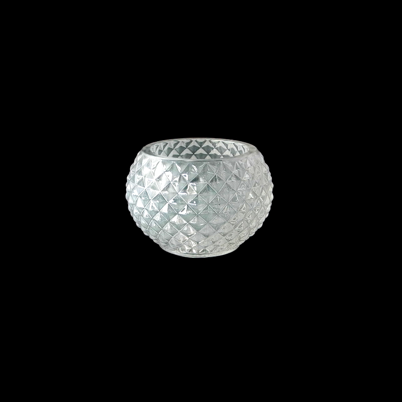 White Plaid Glass Candle Holder YD-ND-253