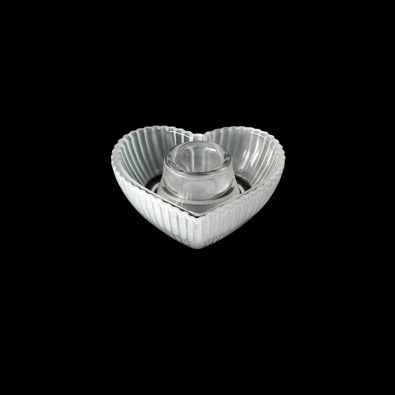 White Heart-shaped Glass Candle Holder YD-ND-254