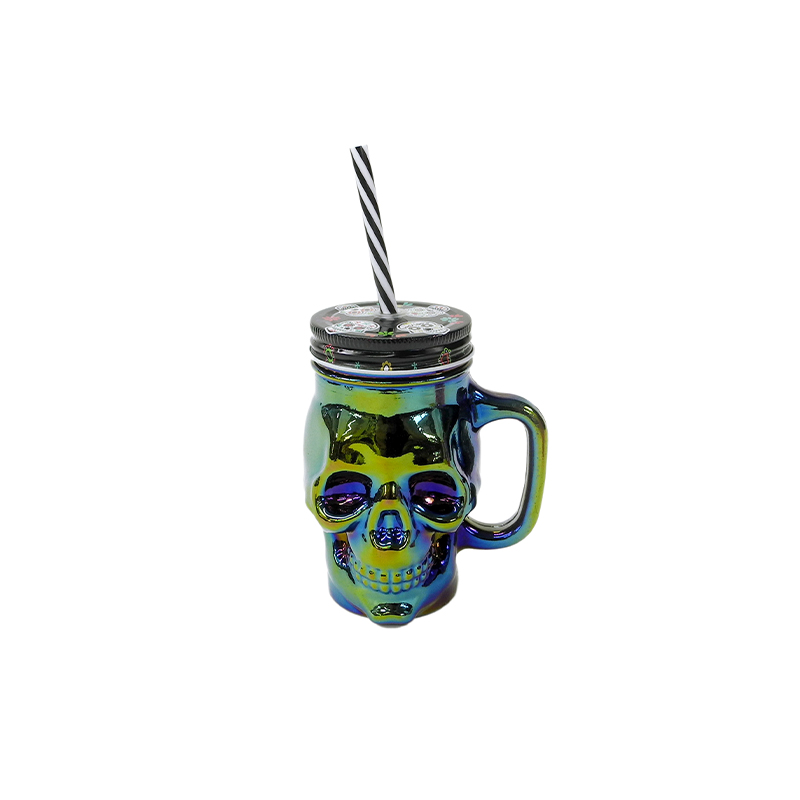 Colorful Plated Skull Straw Cup YD-HAL-064