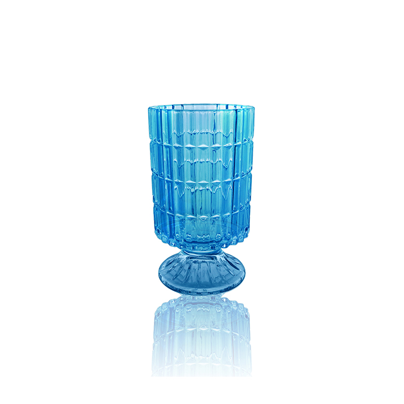 Multicolored Plated Glass Vase with Base YD-OBS-096