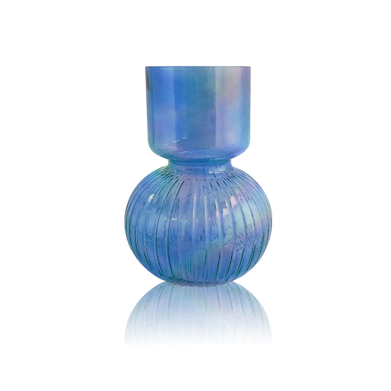 Ball Multicolored Plated Glass Vase YD-OBS-104