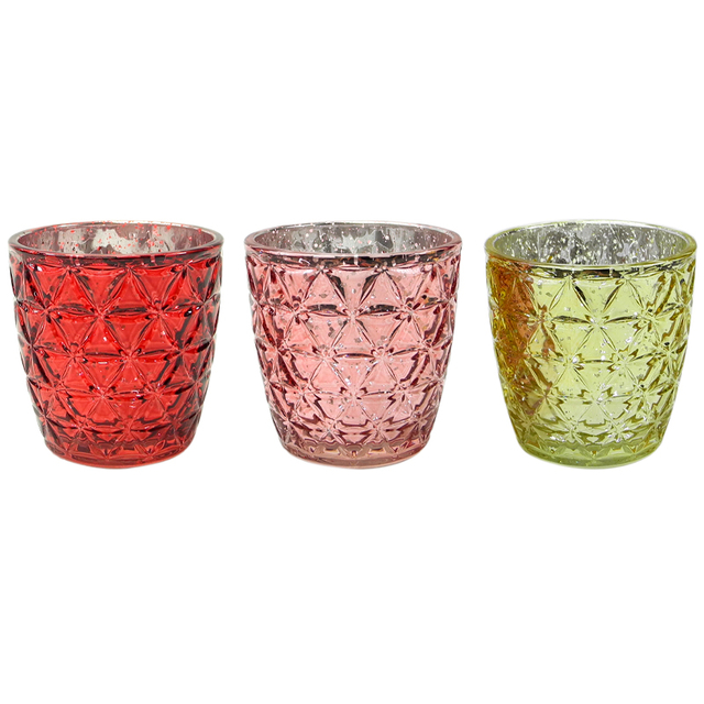 Embossed Electroplated Broken Silver Glass Wax Bottle YD-CX-083