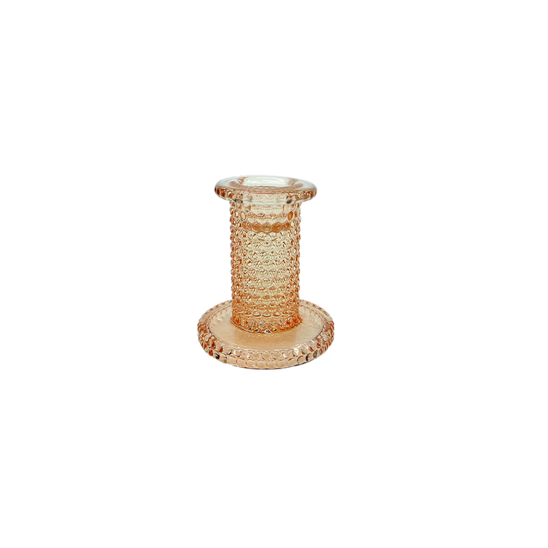 Segmented Embossed Glass Candle Holder YD-HDWC-184