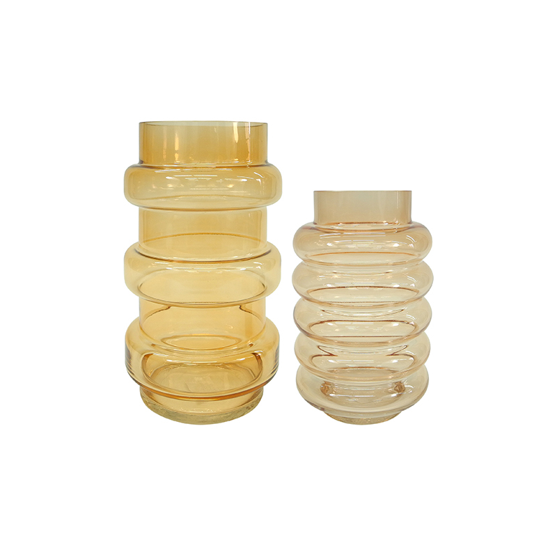 Beige Cylinder Glass Vase YD-SS-099