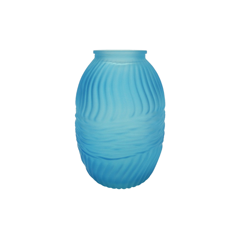 Marine Textured Frosted Glass Vase YD-OBS-142