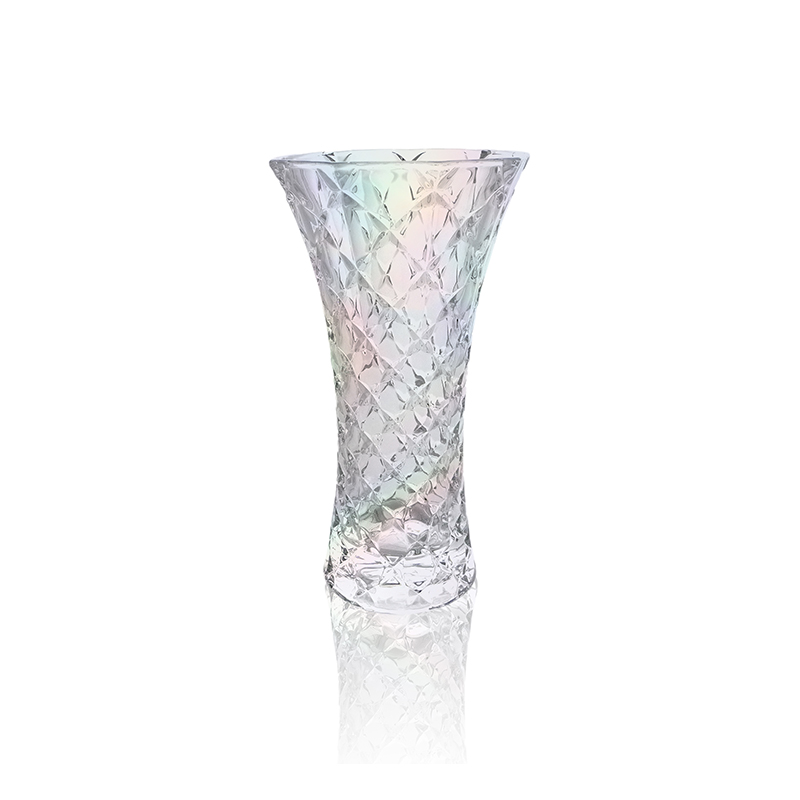 Relief Multicolored Plated Glass Vase YD-OBS-108