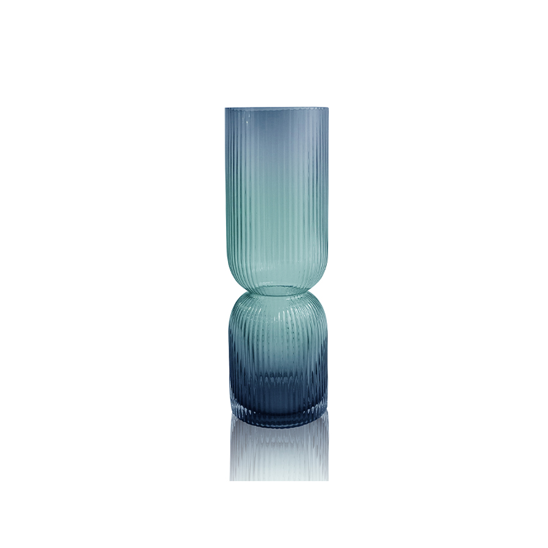 Striped Gradient Glass Vase YD-OBS-119