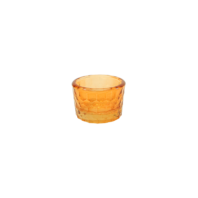 Embossed Spray Colored Glass Small Candle Holder YD-ND-397