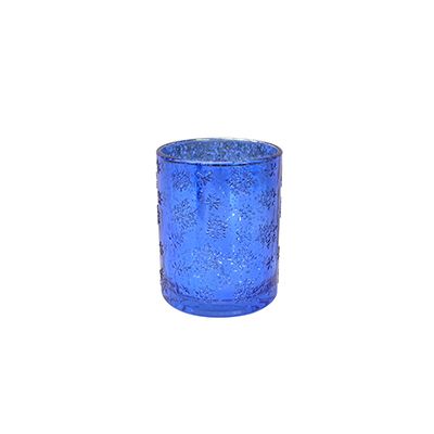 Yorklsun Glassware Royal Blue Candle Holder & Wax Bottle YD-HDWC-032-2