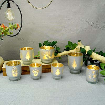 Beige Pattern Candle Holder & Wax Bottle YD-ND-044