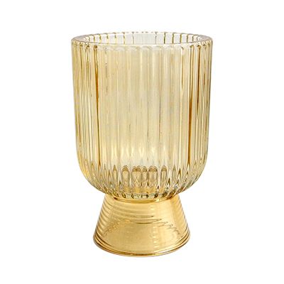 Yorklsun Glassware Autumn Yellow Candle Holder & Wax Bottle YD-TDH-016