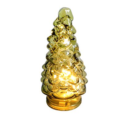 Yorklsun Glassware Christmas Tree Candle Holder & Wax Bottle YD-HDWC-050