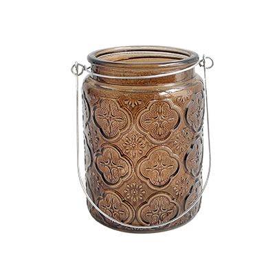Yorklsun Glassware Autumn Brown Candle Holder & Wax Bottle YD-ND-149