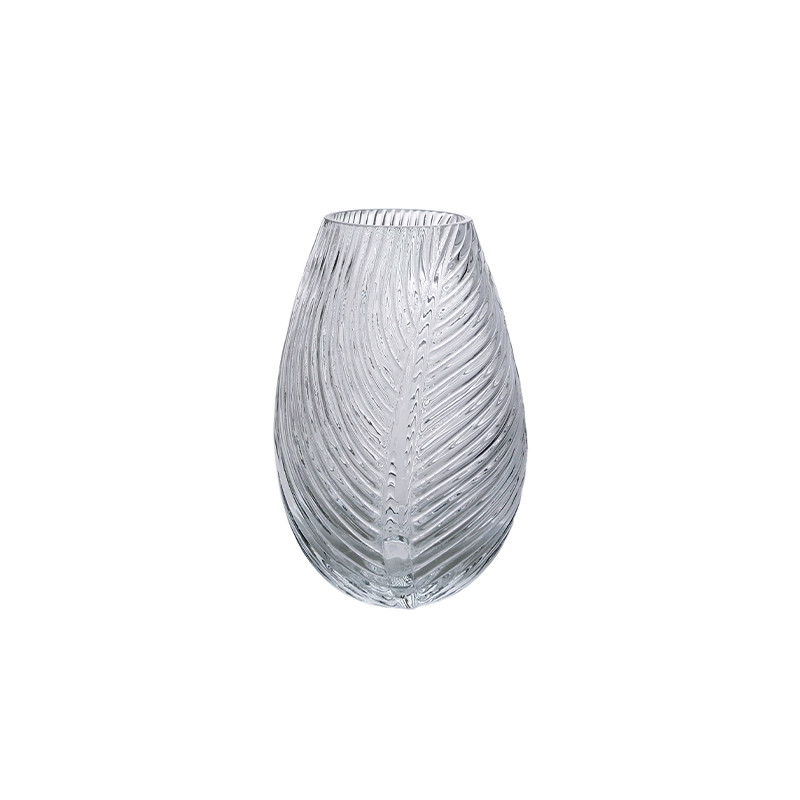 Leaf Texture Glass Vase YD-CGV-084