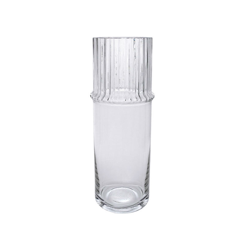Segmented Relief Clear Glass Vase YD-CGV-101