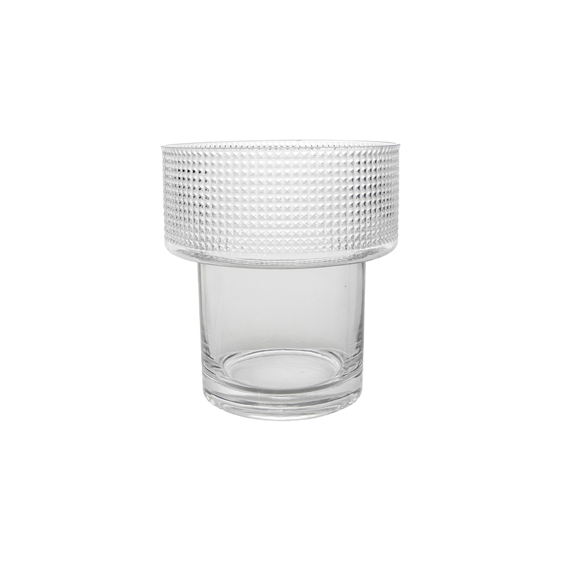 Square Dot Segmented Relief Glass Vase YD-CGV-113