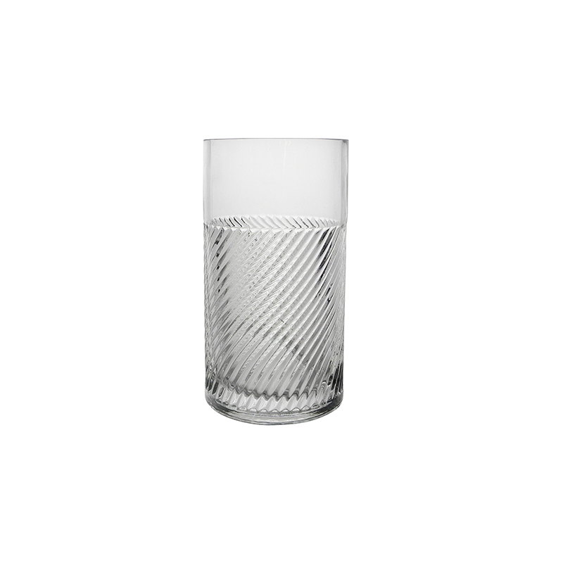Twill Segmented Relief Glass Vase YD-CGV-185