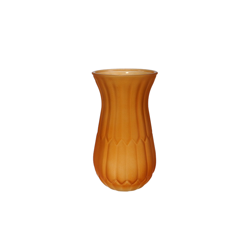Sanded Glass Vase with Arrow-shaped Lines YD-TDH-168