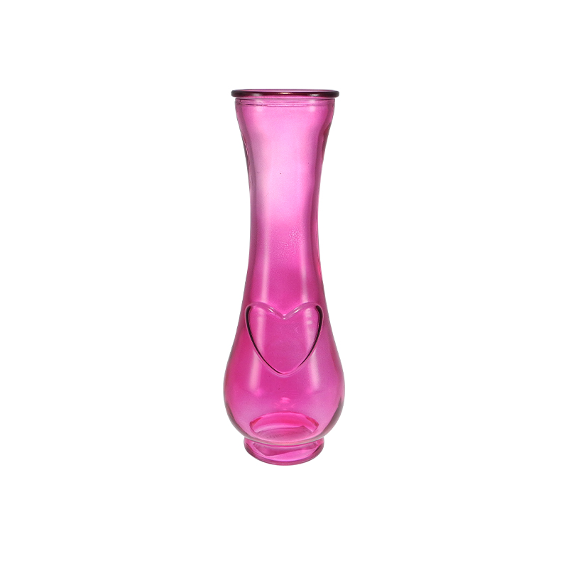 Valentine's Day Heart-shaped Colored Glass Flower Vase YD-VL-077