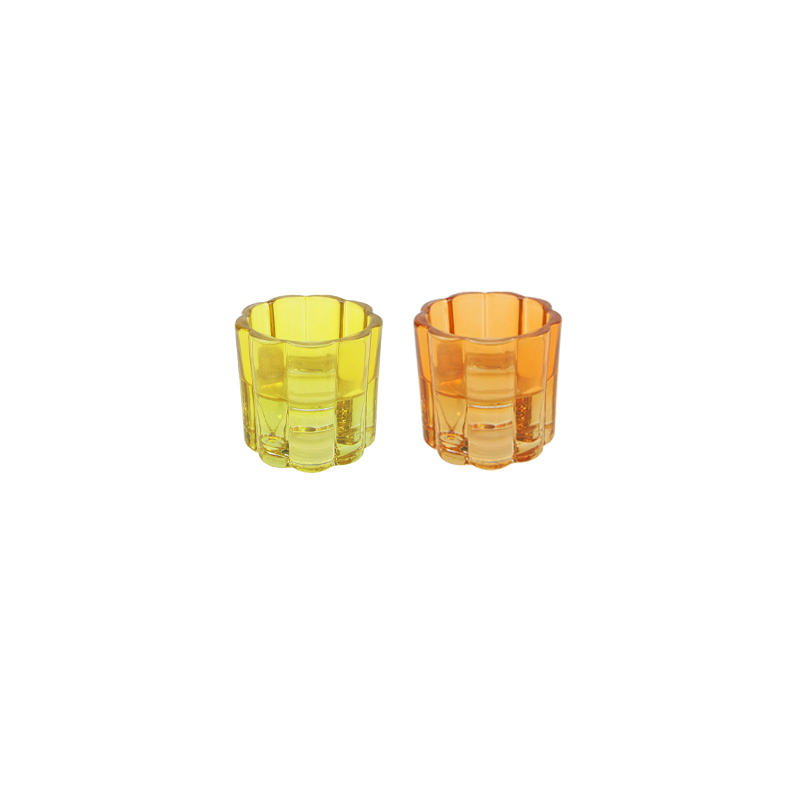 Flower Spray Colored Glass Candle Holder YD-ND-377