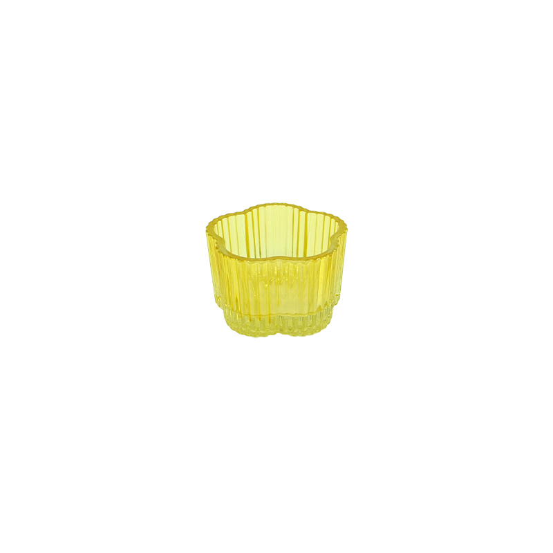 Flower Spray Colored Glass Candle Holder YD-ND-377