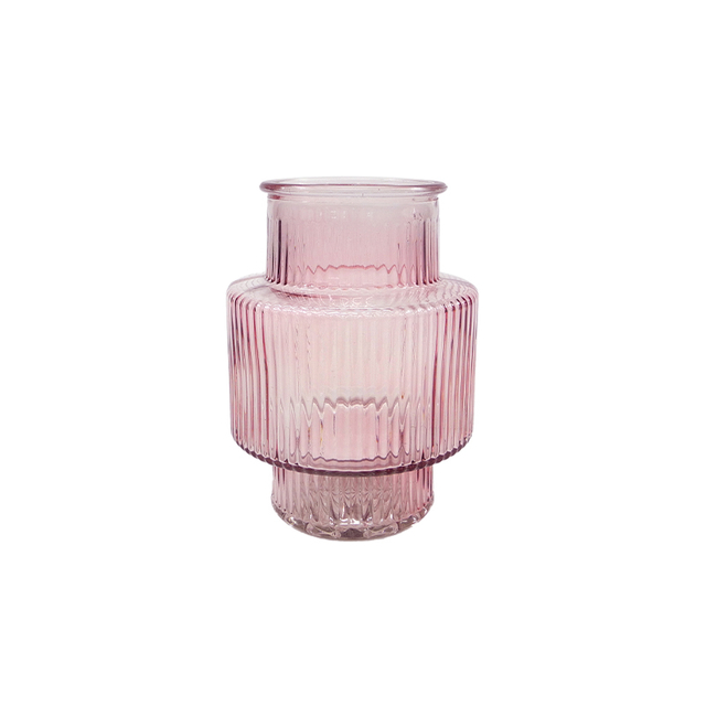 Segmented Striped Spray-painted Glass Vase YD-ND-350