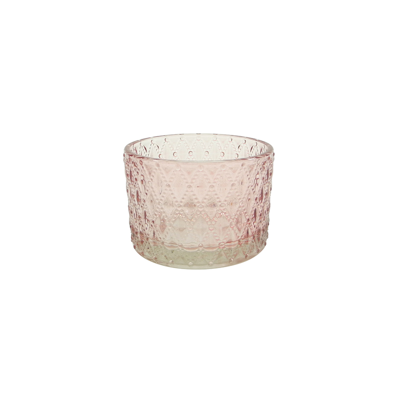 Texture Spray Color Glass Candle Holder YD-ND-376