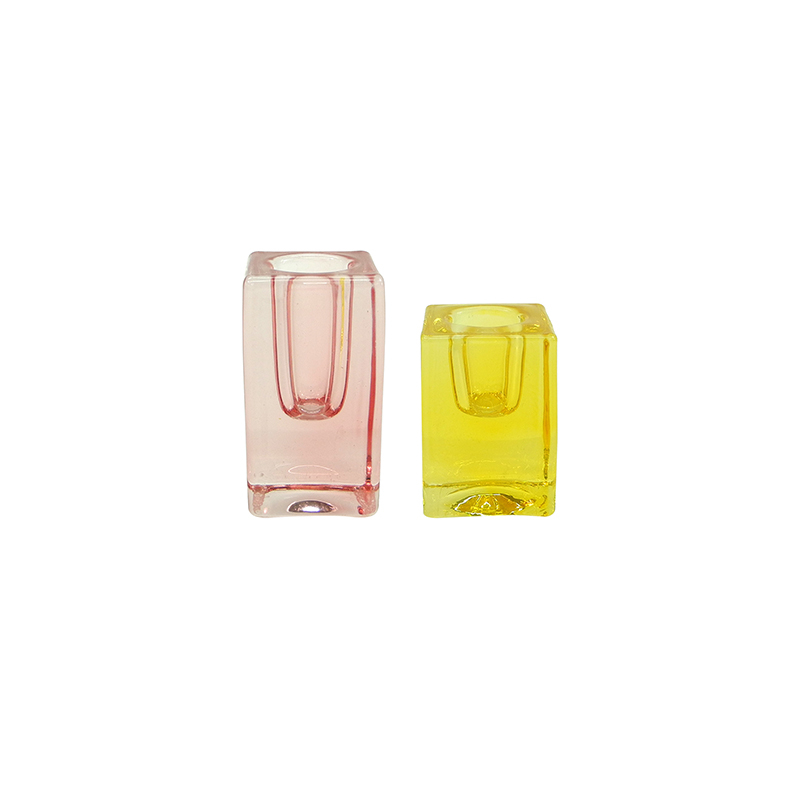 Cuboid Spray Glass Candle Holder YD-ND-394