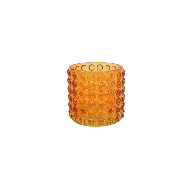 Spray Painted Embossed Glass Candle Holder YD-ND-383