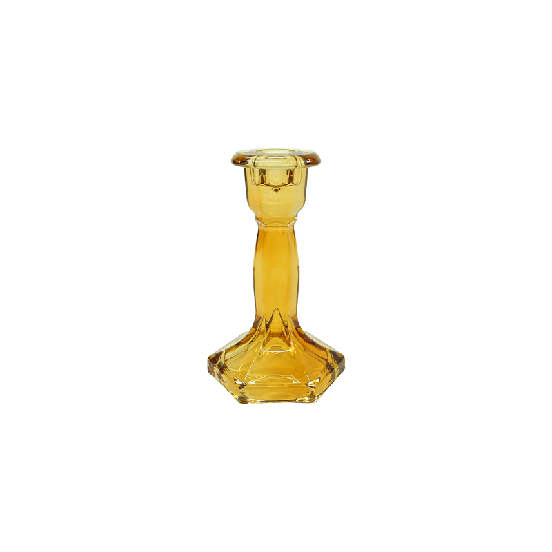 Spray Yellow Brown Glass Candle Holder YD-ND-386