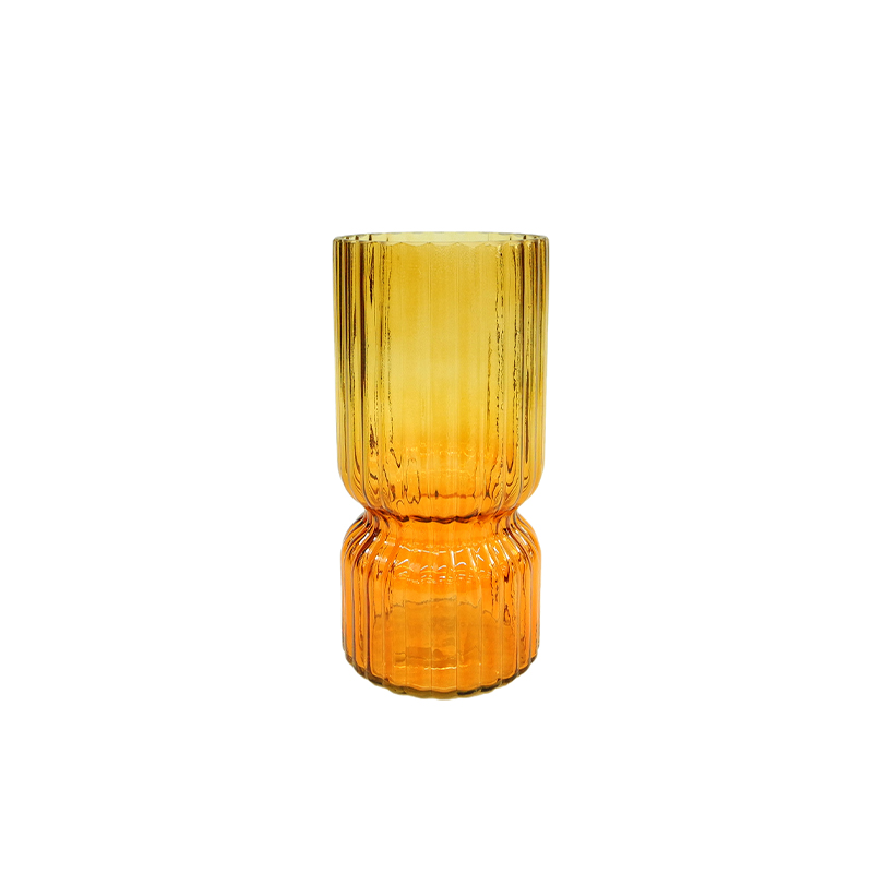 Striped Segmented Relief Gradient Glass Vase YD-ND-339