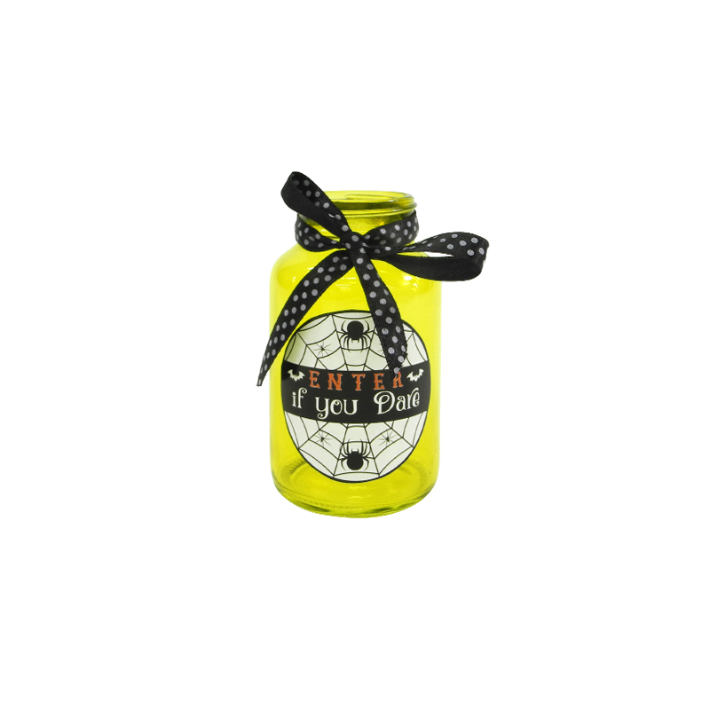Halloween Wide Mouth Tie-Back Glass Bottle YD-HAL-089
